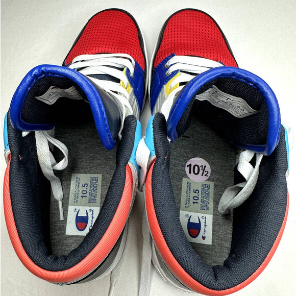 CHAMPION 3 ON 3 HI TOP MEN SNEAKERS BLACK MULTI COLOR NEW SIZE 10.5 - Picture 7 of 7